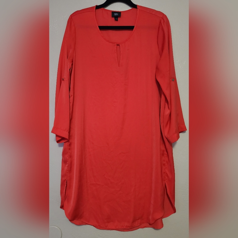 Massimo Red Orange Tunic Dress